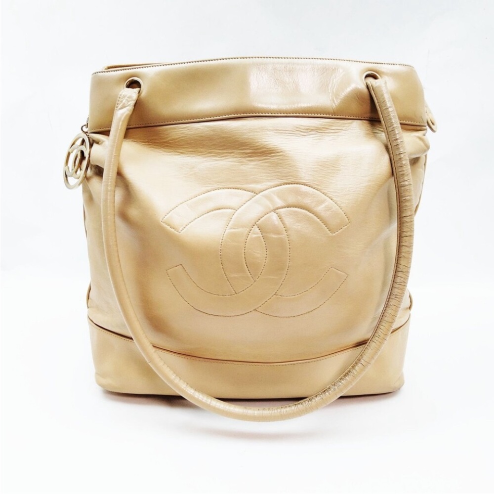 Chanel Beige Leather Shoulder Bag